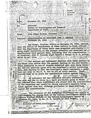 The memo uncovered by McBride in 1985 which formed the basis of his 1988 article in The Nation
