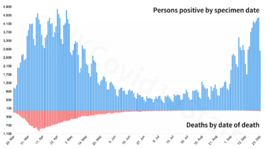 The so-called "casedemic" — a large increase in reported positives with only a slight increase in deaths.