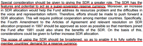 The PBOC’s recommendation for the SDR as a supra-national reserve currency