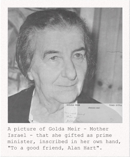 Photograph of Golda Meir, autographed to Alan Hart as her 'good friend' source alanhart.net