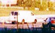 The white van on which the 'Dancing Israelis' were spotted and in which they were arrested.