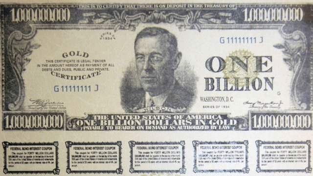 A 1 Billion Dollar gold Bearer bond