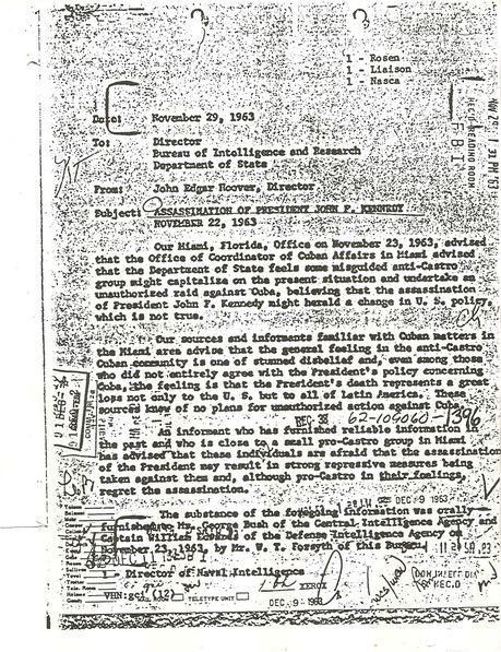 The first document in a sequence which exposed the secret life of George H. W. Bush