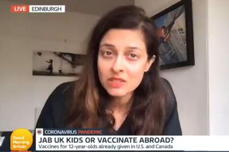 Devi Sridhar has agressively pushed COVID-19 jabs for kids, including personally claiming that they were 100% "safe and effective" on CBC's Newsround