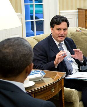 Ron Klain briefing Obama 2014.jpg