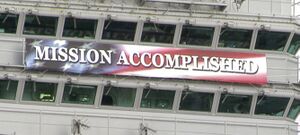 Mission Accomplished banner on the USS Abraham Lincoln.jpg