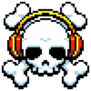Pixel DJ Soft Skull & Headphones - Clear BG; 800% Pixel; 400x400.png