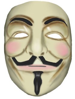 The Guy Fawkes mask is used both as a symbol of affiliation to 'Anonymous' and as a practice measure to help preserve anonymity.
