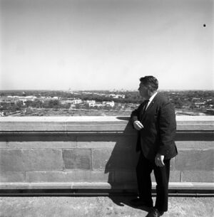 White House Photographer, Cecil Stoughton, on the roof of an unidentified building.jpg