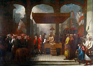 Shah 'Alam conveying the grant of the Diwani to Lord Clive.jpg