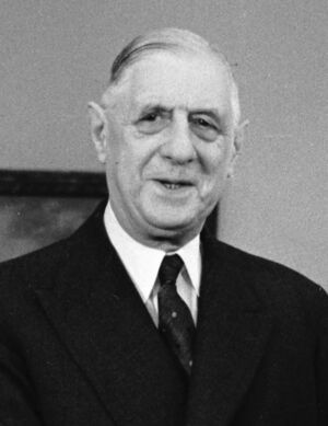 Portrait photograph of Charles de Gaulle
