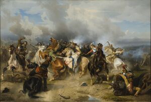 Death of King Gustav II Adolf of Sweden at the Battle of Lützen (Carl Wahlbom) - Nationalmuseum - 18031.tif.jpg