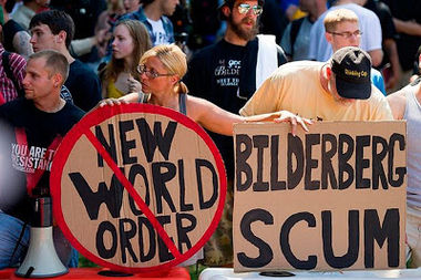 Protestors gathered outside the 2002 Bilderberg.[2] In the same way that knowing a spider is harmless does not necessarily reduce fear of it.